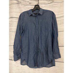 Ann Taylor Chambray Button-Up Shirt Size XSP